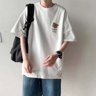 เสื้อยืดคอกลม แขนห้าส่วน พิมพ์ลายการ์ตูนอนิเมะ Han Feng ทรงหลวม ขนาดใหญ่ สวมใส่สบาย แฟชั่นสําหรับผู้ชาย【M-5XL】