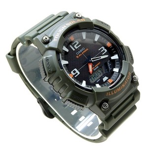 Casio standard Solar Powered นาฬิกาข้อมือผู้ชาย สีเขียวทหาร สายเรซิ่น รุ่น AQ-S810W-3A