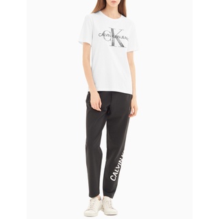 HH Calvin Klein WOMENS เสื้อยืด รุ่น J215067 YAF สีขาว เสื้อยืดผ้าฝ้าย