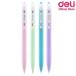 Deli Q03336 Ball point pen ปากกาลูกลื่นหมึกน้ำเงิน 0.7 mm (คละสี 4 แท่ง) ปากกา ปากกาลูกลื่น อุปกรณ์การเขียน อุปกรณ์การ