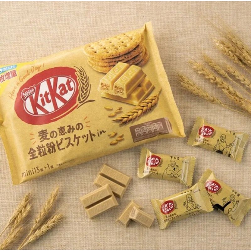 คิทแคท เวเฟอร์โฮลวีตเคลือบไวท์ช็อกโกแลต Kitkat Mini Whole Wheat Biscuit White Chocolate 135.6g