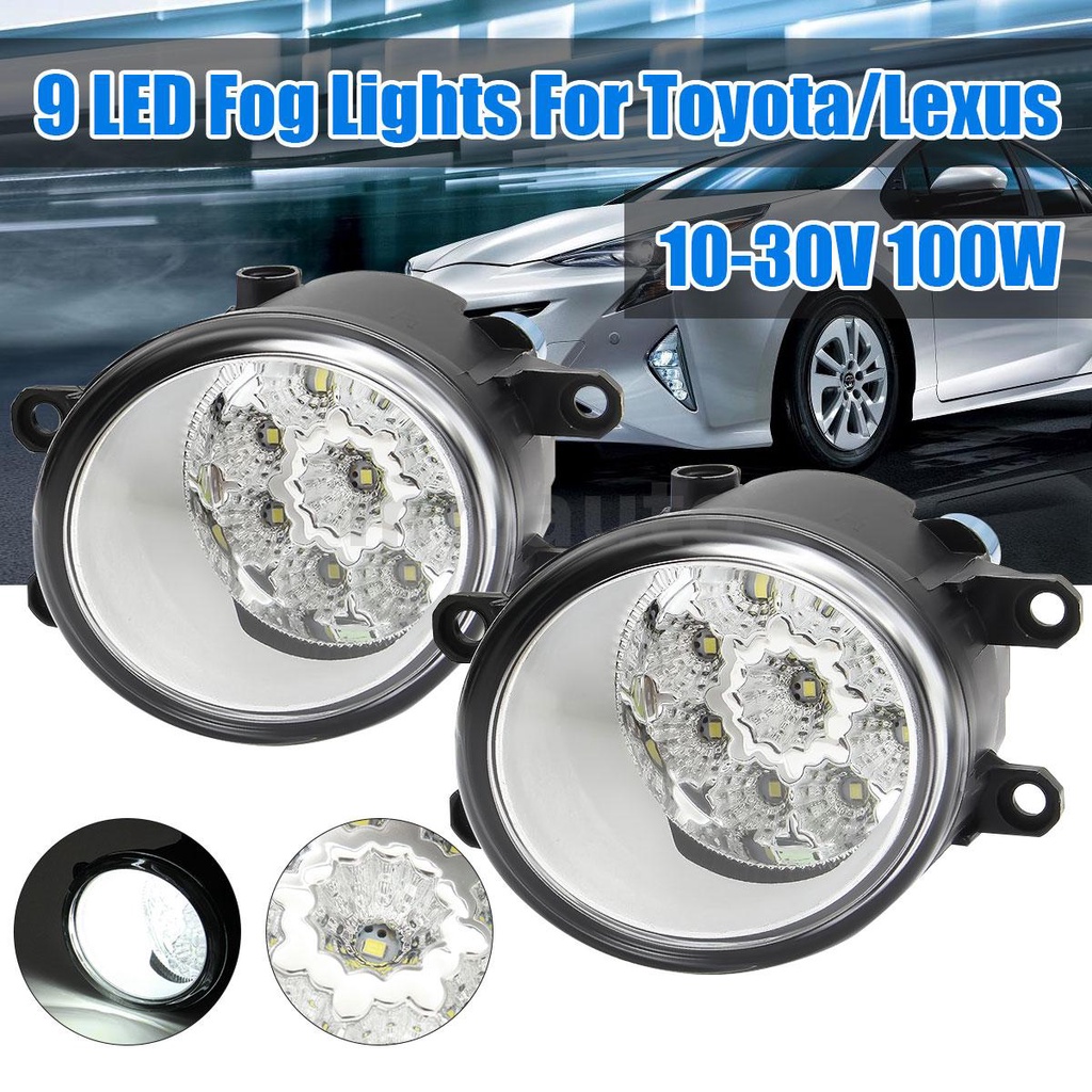 โคมไฟตัดหมอก LED 9 ดวง ด้านหน้า สําหรับ Toyota Corolla Camry Vios Yaris Lexus