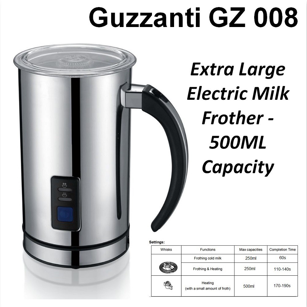 Guzzanti GZ 008 เครื่องตีฟองนมไฟฟ้า ขนาดใหญ่พิเศษ ความจุ 500 มล. [304] อัตโนมัติ