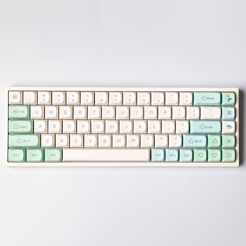 ice crystal mint keycaps XDA profile Dye-Sublimation PBT keycap 132keys