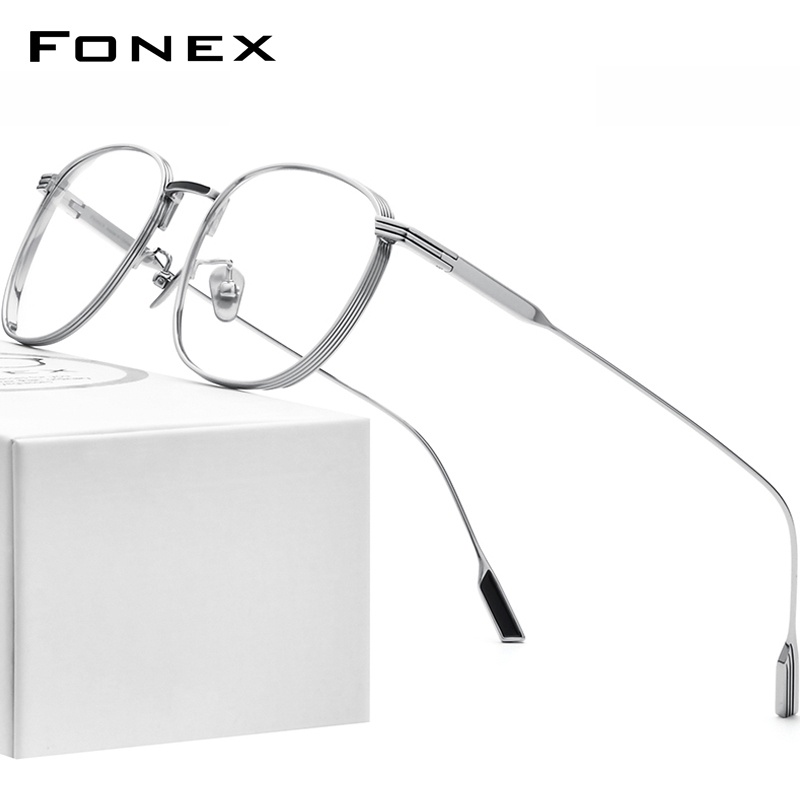 Fonex กรอบแว่นตาไทเทเนียม 2021 สไตล์วินเทจเกาหลีญี่ปุ่นสําหรับผู้ชายผู้หญิง