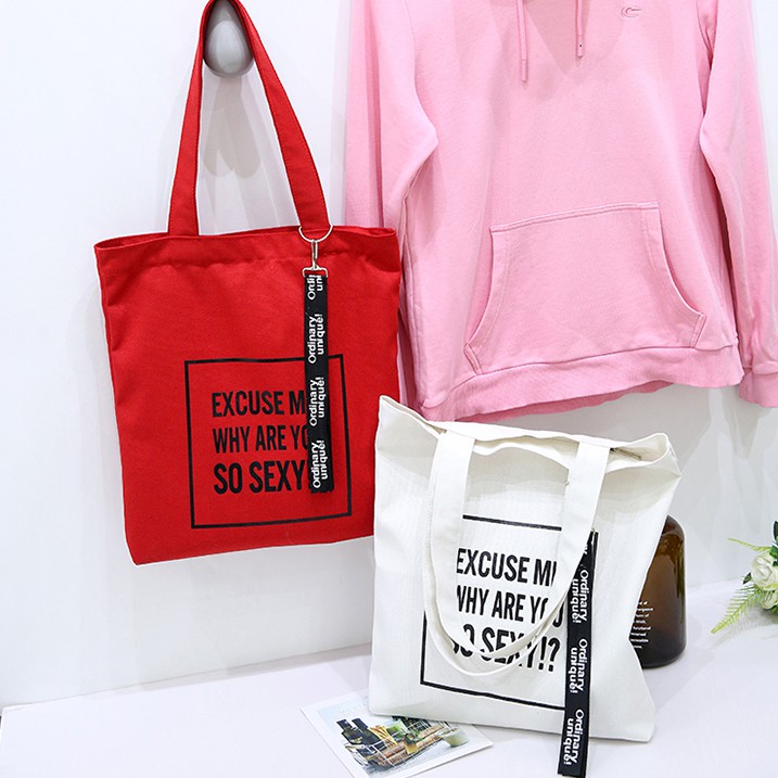 Korean KD999 การออกแบบเกาหลี คุณภาพระดับพรีเมียม แคนวาส แฟชั่นกระเป๋าสะพายไหล่ (หลากสี)