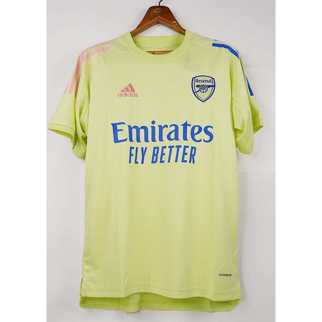 ส่งฟรี [M40][พิมพ์โค้ดINCDEL15ก่อนชำระลด15%]ARSENAL TRAINING YELLOW 2020 2021 FOOTBALL SHIRT SOCCER JERSEY