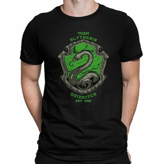 เสื้อยืดครอปเสื้อยืด พิมพ์ลาย Harry Potter Team Slytherin ของขวัญ สําหรับผู้ชายS-5XL