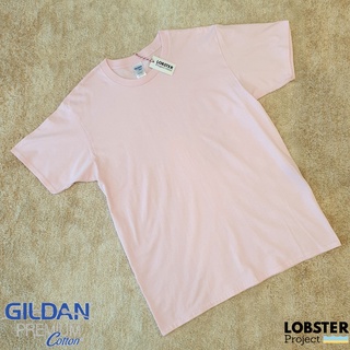 เสื้อยืดคอกลมแขนสั้น GILDAN เนื้อผ้าพรีเมี่ยม (Premium) ทรงเบสิค สีชมพููอ่อน