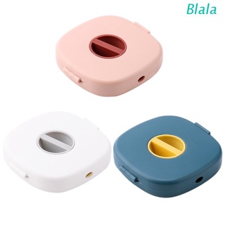 Blala กล่องเก็บสายเคเบิล USB ทรงกลม ขนาดเล็ก แบบพกพา หมุนได้