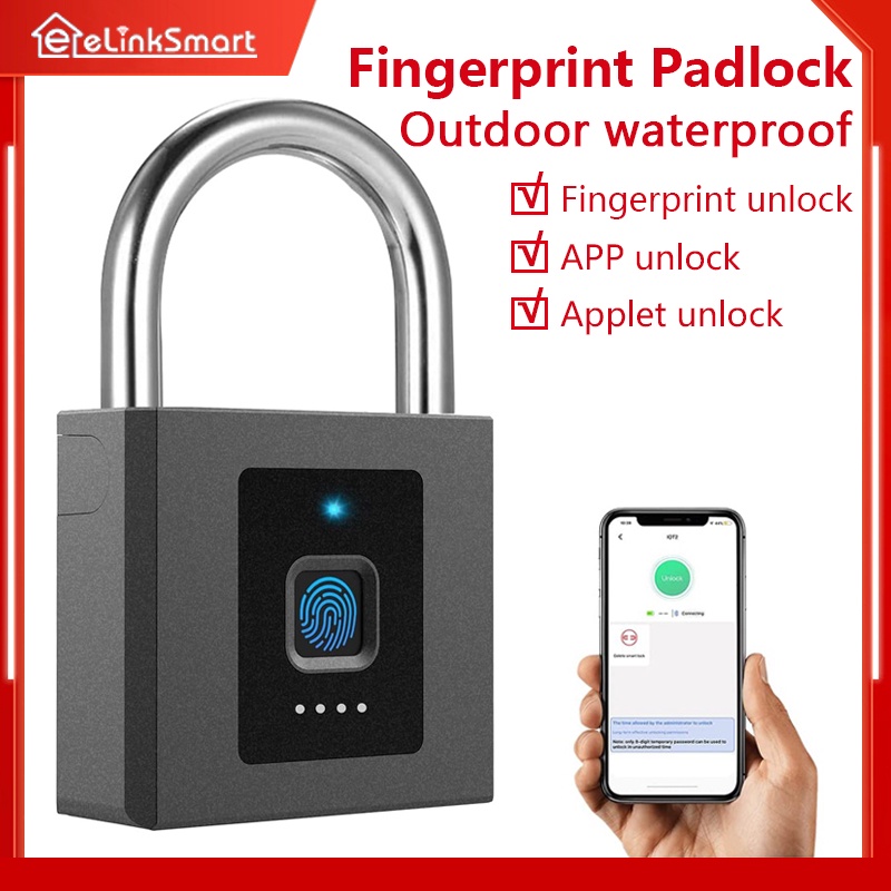 🔒กุญแจล็อคลายนิ้วมือ,Padlock Yale,บลูทูธ + ปลดล็อคลายนิ้วมือ,Pad Lock Anti Cut,ล็อคลายนิ้วมือ,เครื่อ