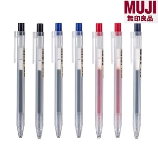 ปากกาลูกลื่นหมึกเจลเรียบ MUJI ใหม่ล่าสุด 100% Knock Type-Made In Japan