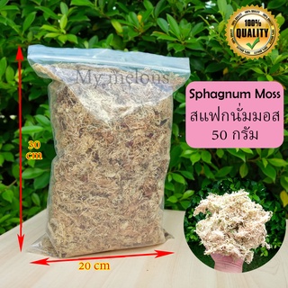 สแฟกนั่มมอส มอสขาว Sphagnum Moss (50กรัม) คุณภาพสูง ราคาถูก พร้อมส่ง