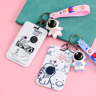 เคสซิลิโคน รูปตุ๊กตานักบินอวกาศ พร้อมสายคล้องยาว สําหรับบัตรรถบัส บัตรประจําตัวนักเรียน