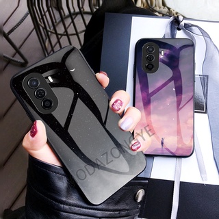 Huawei Nova Y70 เคสกระจก Tempered Glass Phone Case Soft TPU Edge Protection Hard Huawei Nova Y70 NovaY70 เคส Back Cover