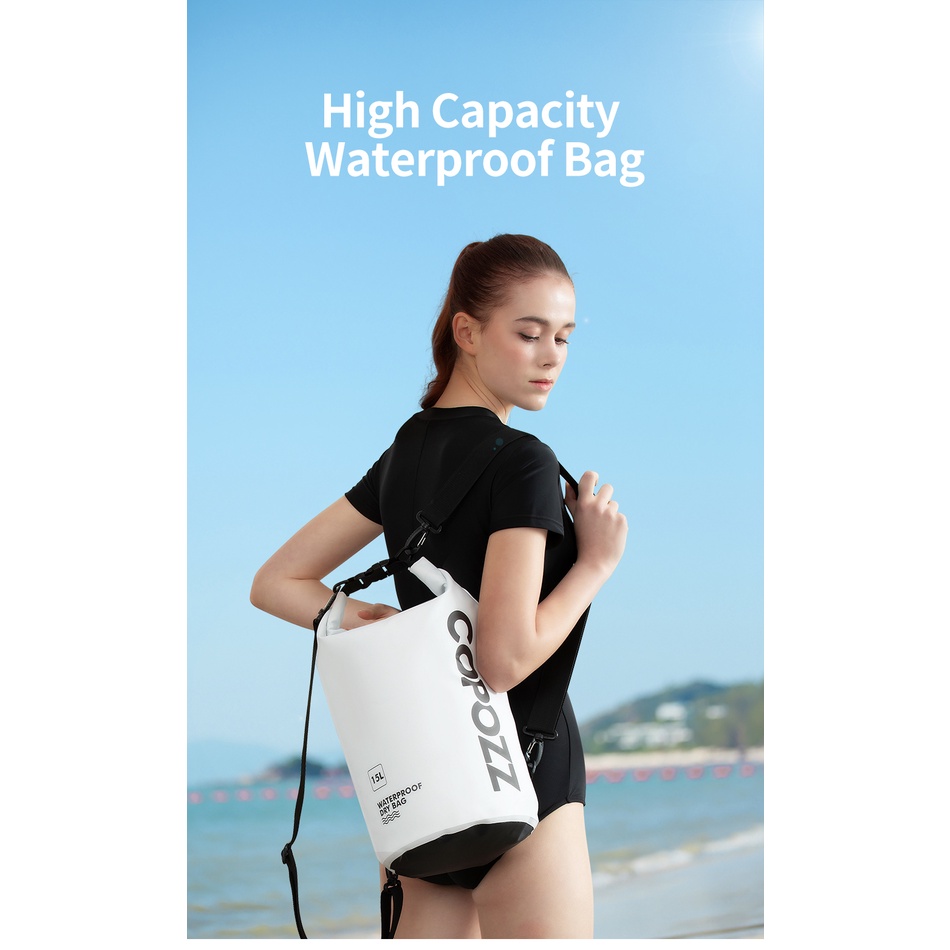 Local StockCOPOZZ Waterproof Bag Dry Bag PVC 15L with Long Adjustable