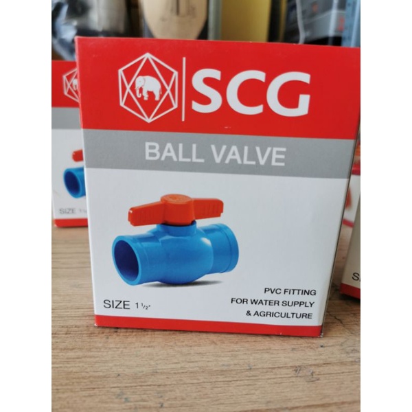 บอลวาล์ว วาล์วน้ำ PVC SCG ขนาด 1 1/2 นิ้ว (นิ้วครึ่ง)​ อุปกรณ์ประปา