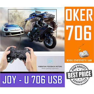 JOY-706 OKER -  Gaming Joy Controller  สำหรับคอมพิวเตอร์ - สีดำ - บรอนด์ รับประกันคุณภาพศูนย์ไทย