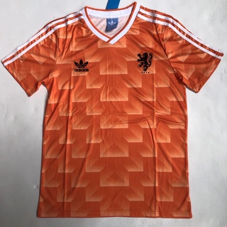 เสื้อกีฬาแขนสั้น ลายทีมชาติฟุตบอลเนเธอร์แลนด์ 88 Netherlands ทีมเหย้า เรโทร แห้งเร็ว ไซซ์ S-XXL AAA