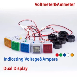 Voltmeter Ammeter 2in1 AC 50-500 V 0-100A LED Digital วัดแรงดันไฟฟ้า วัดกระแส VOLT AMP