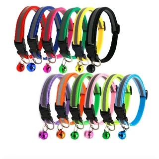 PP-135 ปลอกคอสัตว์เลี้ยง ปลอกคอแมว-สุนัข 12 สี ปรับขนาดได้ 🐾