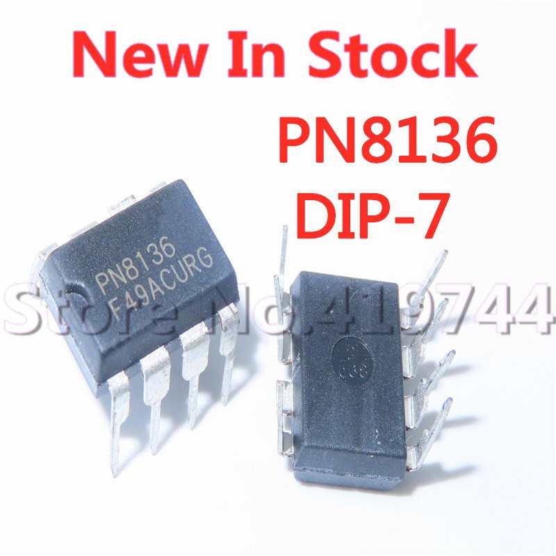 5 ชิ้น/ล็อต PN8136 PN8136NSC-T1 DIP-7 ประสิทธิภาพสูง 12W แหล่งจ่ายไฟแยก IC AC-DC รองข้อเสนอแนะแหล่งจ