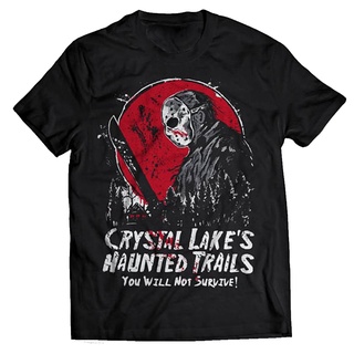 [S-5XL]เสื้อยืดลําลอง แขนสั้น พิมพ์ลาย Crystal Lake Friday The 13th Jason Voorhees สําหรับผู้ชาย