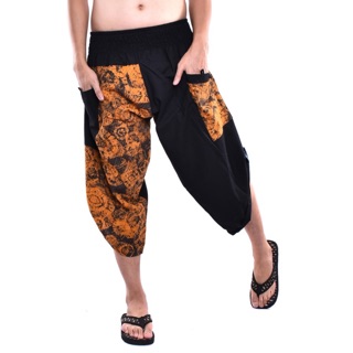 Samurai pants กางเกงซามูไร ฟรีไซซ์  (Unisex) กางเกง4 ส่วน กางเกงผ้าฝ้าย