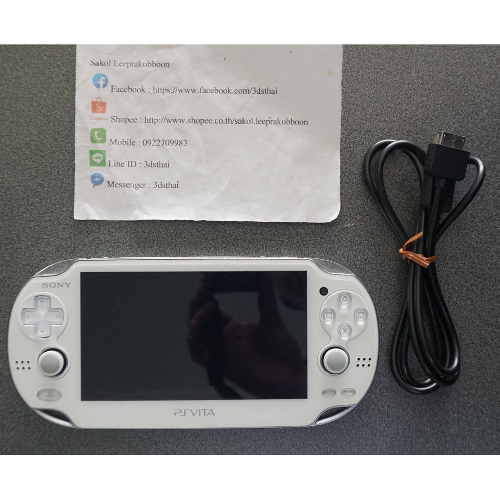 ขาย PS Vita FAT (รุ่น 1000) สีขาว มือสองญี่ปุ่น แปลงแล้ว + เมม SD2Vita 32 GB ราคา 3,900 บาท