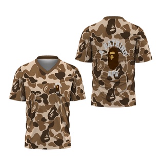 Utamedia - เสื้อยืด คอวี แขนสั้น พิมพ์ลายธีม A Bathing Ape Bape สําหรับผู้ชาย