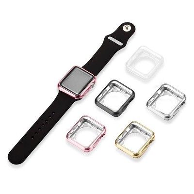 TPU กรอบนาฬิกาซิลิโคนสำหรับ for Apple Watch Series 1 / 2 / 3 / 4 / 5 / SE / 6 38 / 40 / 42 / 44mm Watch Cove การชุบ