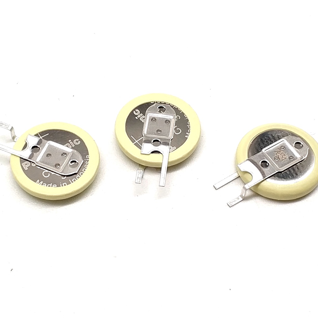 Panasonic CR1220 ขาบัดกรีแนวตั้ง ML1220 แบตเตอรี่ปุ่ม In-Line CR1220 3V V-Shaped แนวตั้ง 1 ชิ้น