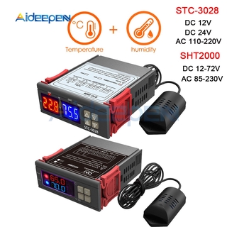 เครื่องวัดอุณหภูมิความชื้นดิจิทัล AC 110V 220V 12V 24V SHT2000 STC-3028