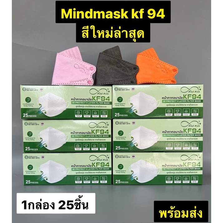 KF94 Mind Mask หน้ากากทางการแพท​ย์กรอง 4 ชั้น 25ชิ้น/กล่อง