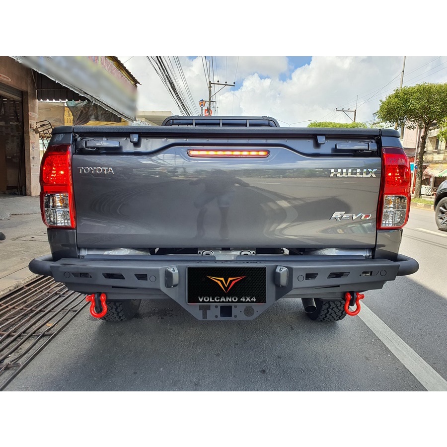 กันชนท้ายออฟโรด รีโว่ 2014-2025 ทุกรุ่น R3 แถมห่วงแดง 1 คู่ กันชนหลังเหล็กหนา Toyota Revo rear off r