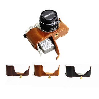 PU Leather Hard Camera Case For Olympus EPL7 EPL8 EPL9 E-PL7 E-PL8 E-PL9 Hand Half Body Bag