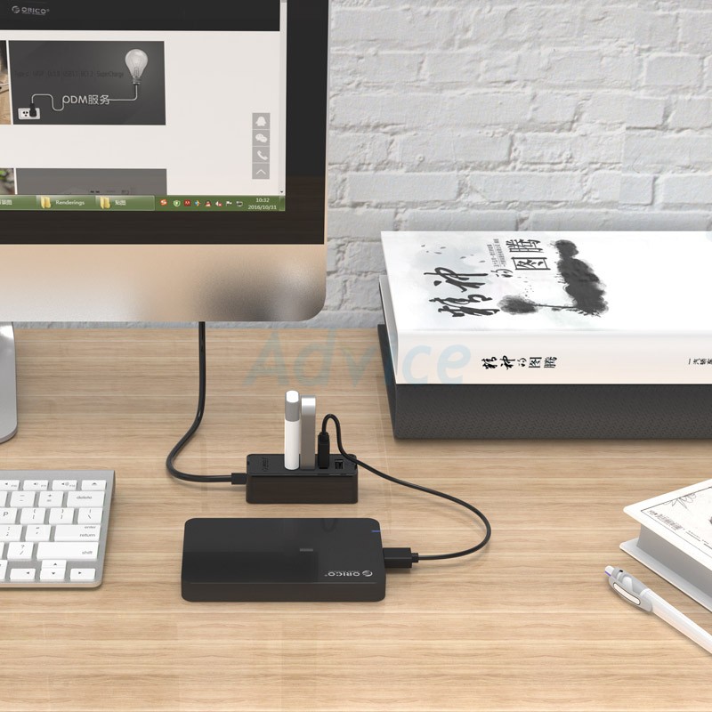 4 Port USB HUB ORICO (W5P-U2) Black ประกัน 2Y