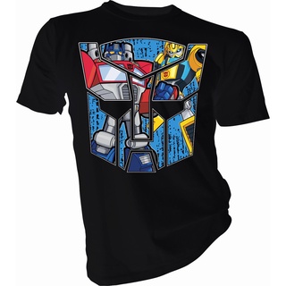 เสื้อยืดผ้าฝ้าย 100% พิมพ์ลาย Transformers Optimus Prime And Bumblebee ของขวัญวันเกิด สําหรับผู้ชาย