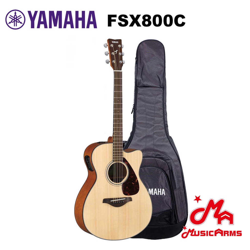 YAMAHA FSX800C Electric Acoustic Guitar กีตาร์โปร่งไฟฟ้ายามาฮ่า รุ่น FSX800C+Deluxe Guitar Bag กระเป