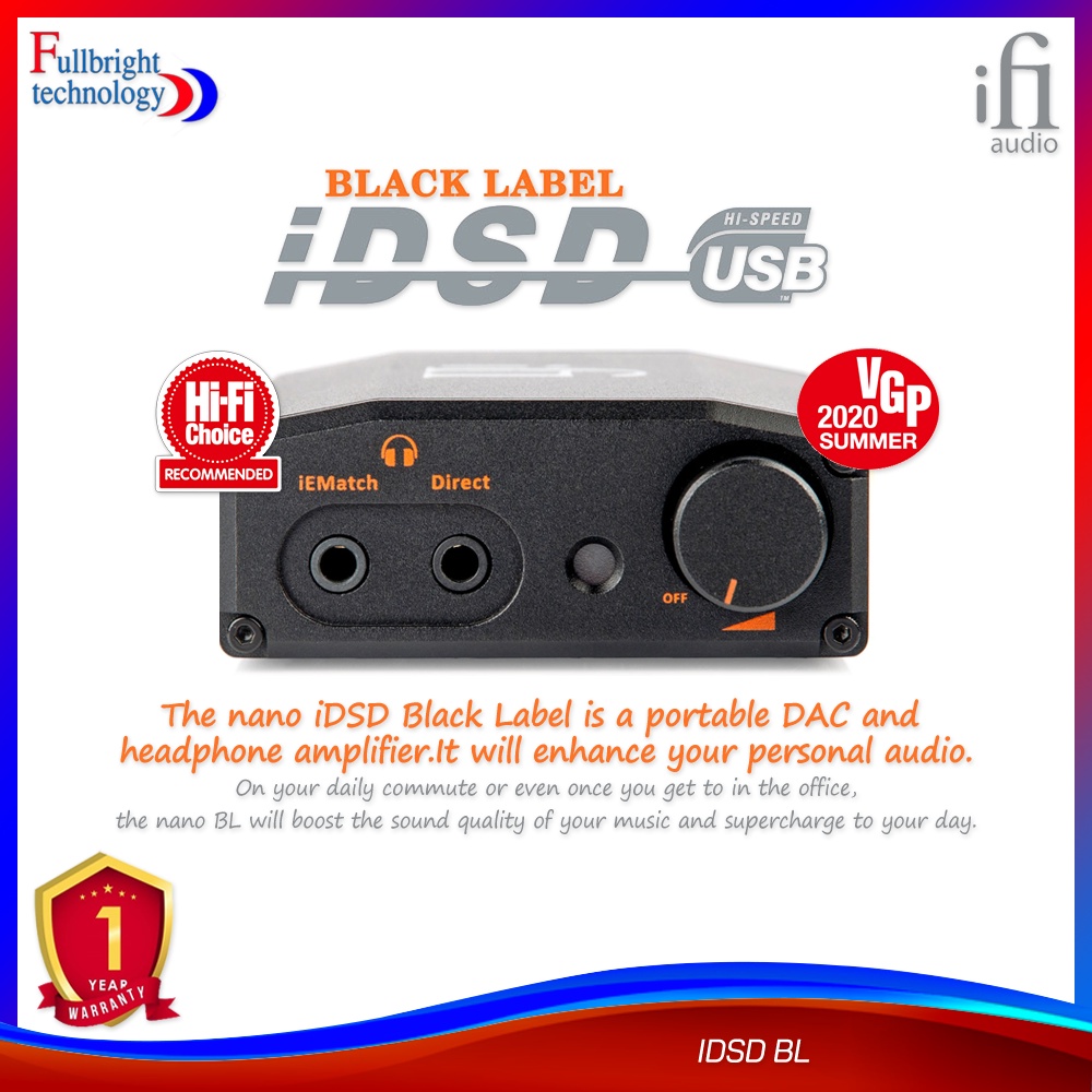 iFi Audio Nano iDSD BL DAC-Amp ขนาดพก รองรับ MQA Hi-Res Audio รับประกันศูนย์ไทย 1 ปี