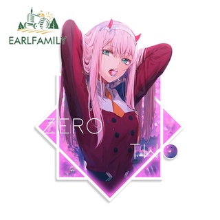 Earlfamily สติกเกอร์ ลายกราฟฟิค ZERO TWO DARLING In The FRANXX JDM ขนาด 13 ซม. x 10.6 ซม. กันรอยขีดข่วน แบบสร้างสรรค์ สําหรับติดตกแต่งรถยนต์