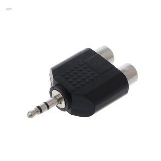 Rox อะแดปเตอร์เชื่อมต่อเสียงสเตอริโอ 3.5 มม. Male Plug To 2 Rca Female