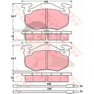 GDB313 ผ้าเบรค-หน้า(TRW) (เนื้อผ้า COTEC) CITROEN BX 82-93