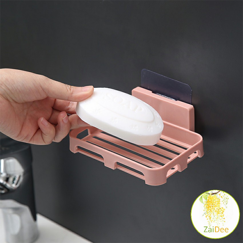 ที่วางฟองน้ำล้างจาน ที่วางสบู่พลาสติก ไม่ต้องเจาะผนัง Wall-mounted soap dish