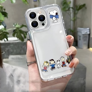 เคสโทรศัพท์มือถือแบบนิ่ม ใส ลายครอบครัวสนูปปี้ สําหรับ iphone 14ProMax 14Plus 13 11 12 7Plus X XR