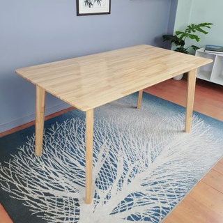 โต๊ะกินข้าวไม้แท้ Evergreen-Furniture Dining Table 1.5 เมตร (ราคานี้เฉพาะโต๊ะ) ทำจากไม้ยางพารามี 2 สีให้เลือก