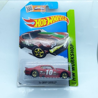 รถเหล็ก Hotwheels 70 CHEVY CHEVELLE สีแดง เบอร์10 (ib21)