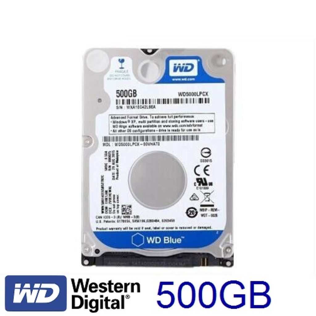 Western Digital 500GB WD5000LPCX 5400RPM SATA 2.5" Laptop HDD Hard Drive -7mm ฮาร์ดดิส มือสอง