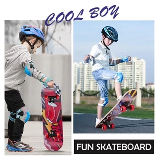 สเก็ตบอร์ดเด็ก สเก็ตบอร์ดสำหรับเด็กSkateboard สเก็ตบอร์ดมือใหม่ ดับเบิ้ลร็อกเกอร์ เมเปิ้ลบอร์ด สเก็ตบอร์ด 4ล้อ 60CM