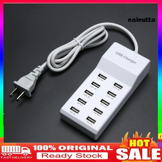 【พร้อมส่ง】อะแดปเตอร์รางปลั๊กไฟ พอร์ตชาร์จ USB 10 พอร์ต แบบติดผนัง สําหรับเดินทาง